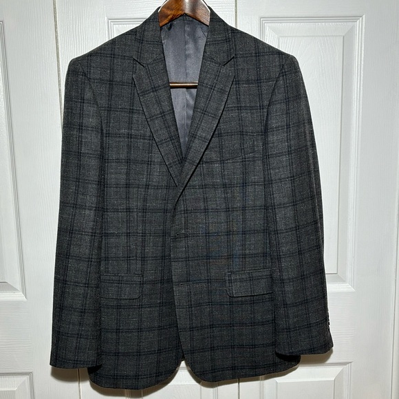 JB Britches Grey & Navy plaid Sport Coat 40R - Picture 1 of 6